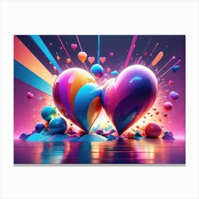 Colorful Heart Creative Art Print 37 Canvas Print