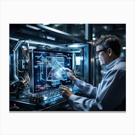 Man Working On Computer 1 Canvas Print