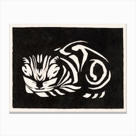 Woodcut Cat, Julie De Graag Canvas Print