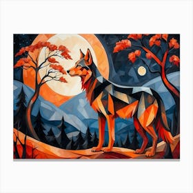 Wolf In The Moonlight 1 Canvas Print