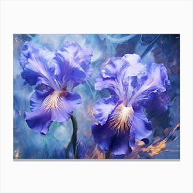 Blue Iris Flowers Canvas Print