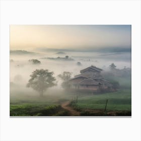 Misty Village Canvas Print