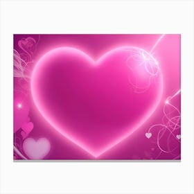 A Glowing Pink Heart Vibrant Horizontal Composition 36 Canvas Print