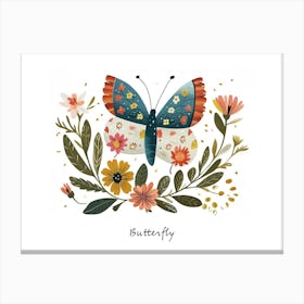 Little Floral Butterfly 2 Poster Canvas Print