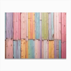 Colorful Wood Wall 5 Canvas Print