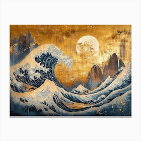 Golden Wave Mountain Canvas Print