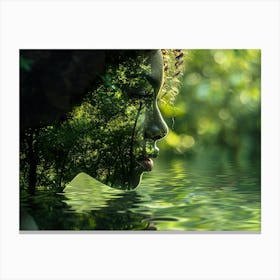 Portrait Of A Woman In Water 1 Canvas Print