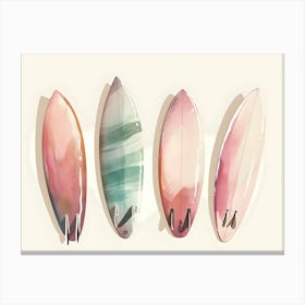 Watercolor Surfboards Canvas Print