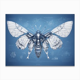 Blueprint - Moth Canvas Print