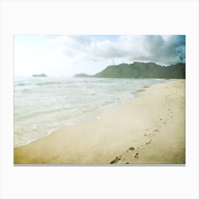 Footprints On The Beach Canvas Print