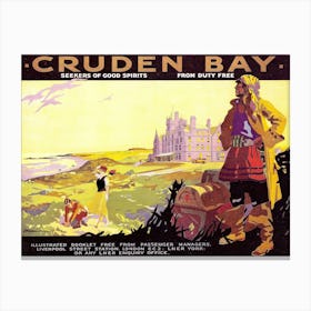 Cruden Bay, Travel Poster Canvas Print