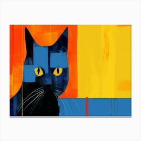 Black Cat With Yellow Eyes Canvas Print