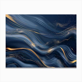 Gold And Blue Abstract Painting 10 Canvas Print