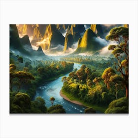 River In The Jungle Canvas Print