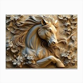 Beautiful Animal 3d Relief Canvas Print