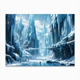 A futuristic city of Ice Canvas Print