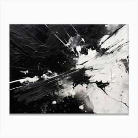 Cosmic Symphony Abstract Black And White 3 Canvas Print