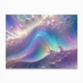 Abstract Image Of A Swirling, Iridescent, Cloud Like Pattern In Shades Of Purple, Blue, And Pink, With A Hint Of Gold Glitter Canvas Print