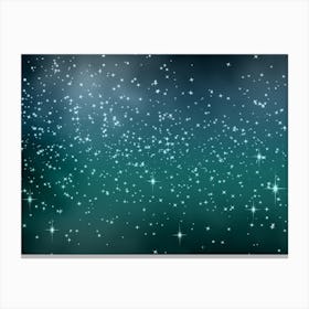 Teal Tones Shining Star Background Canvas Print