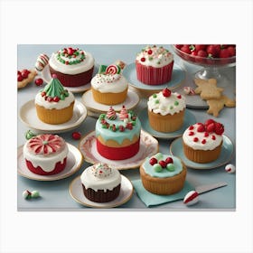 Christmas Cupcakes Canvas Print