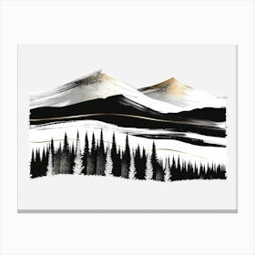 Black And White Mountains Canvas Print