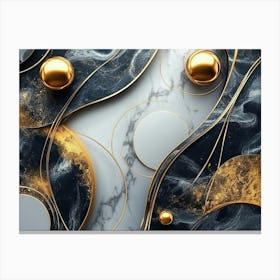 Abstract Gold Marble Background 3 Canvas Print