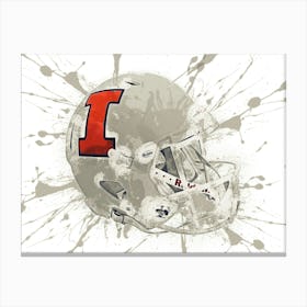 Illinois Fighting Illini NCAA Helmet Poster Canvas Print