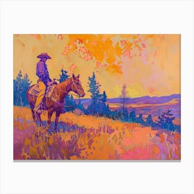 Cowboy Painting Montana 1 Canvas Print