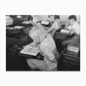 Untitled Photo, Possibly Related To Child Studying In School, Southeast Missouri Farms By Russell Lee Canvas Print