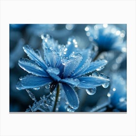 Icy Microcosm Frozen Reality Captured In Macro Photography Frost Patterns Covering Minute Flora C (1) Canvas Print