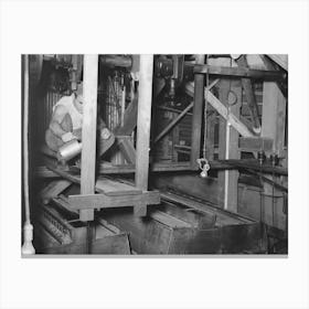 Man Oiling Machine Used For Screening Rice, State Rice Mill, Crowley, Louisiana By Russell Lee Canvas Print