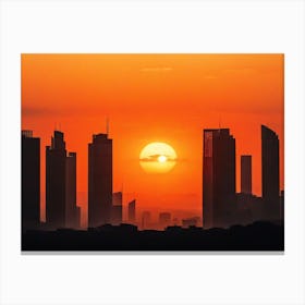 Sunset In Dubai Canvas Print