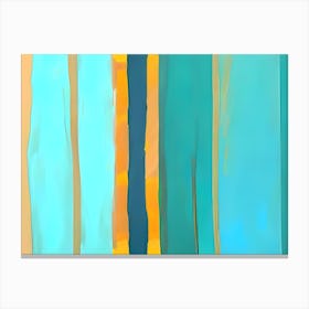 Blue Stripes Abstract Painting Canvas Print
