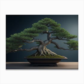 Bonsai Pine Extending Branches In The Air Canvas Print