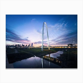 Margaret Hunt Hill Bridge - Dallas Texas - Sunrise Canvas Print