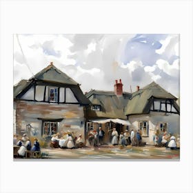 Artist In Residence With Morris Dancers Canvas Print