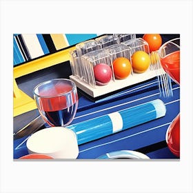 Blue Table Canvas Print