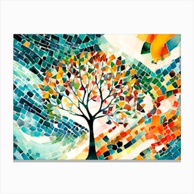 Mosaic Tree Canvas Print