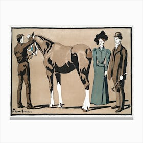 People And Horse, Edward Penfield Canvas Print