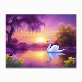 Swan In The Lake 2 Canvas Print