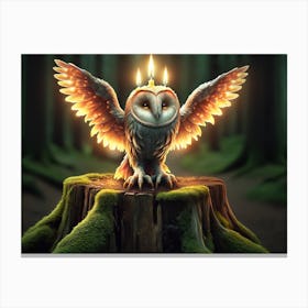 Owl-Candle Fantasy Canvas Print