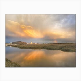 Sunset reflections over Neath River Estuary Canvas Print
