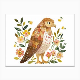 Little Floral Hawk 1 Canvas Print