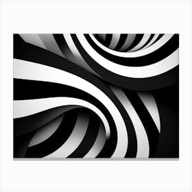 Illusion Abstract Black And White 6 Canvas Print