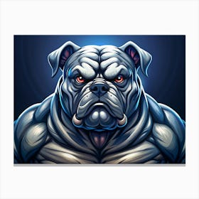 Powerful White Bulldog With Red Eyes Canvas Print