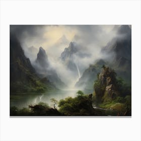 Mountain Eden Oil Painting Canvas Print