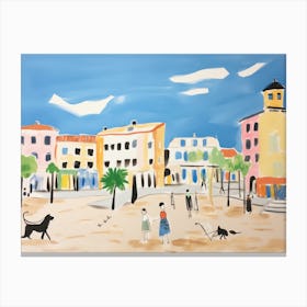 Rimini Italy Cute Watercolour Illustration 1 Canvas Print