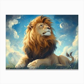 Fantasy Illustration of a Wild Animal Lion 1 Canvas Print