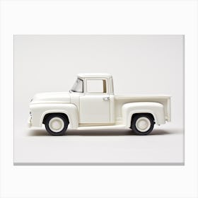 Toy Car 56 Ford Truck White Canvas Print