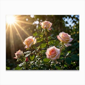 Roses In The Sun Canvas Print